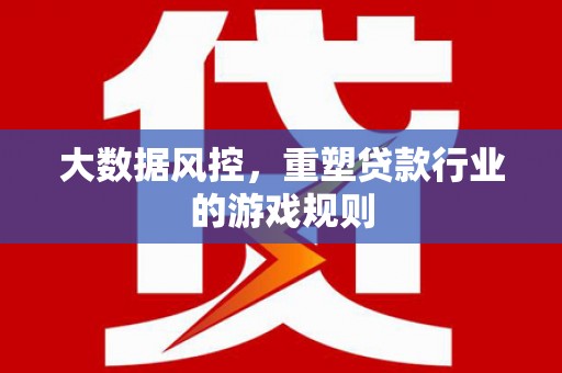 连云港大数据风控，重塑贷款行业的游戏规则
