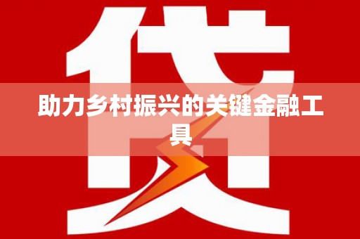 连云港助力乡村振兴的关键金融工具
