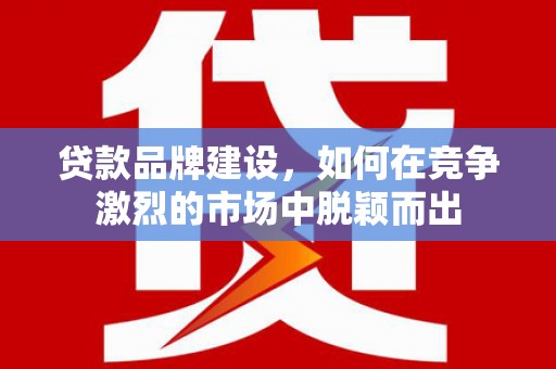 连云港贷款品牌建设，如何在竞争激烈的市场中脱颖而出
