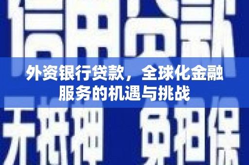 连云港外资银行贷款，全球化金融服务的机遇与挑战