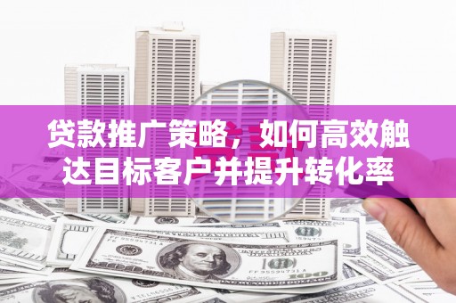 连云港贷款推广策略，如何高效触达目标客户并提升转化率